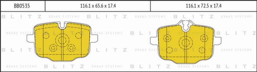 Blitz BB0535 - Bremžu uzliku kompl., Disku bremzes autospares.lv