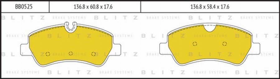 Blitz BB0525 - Bremžu uzliku kompl., Disku bremzes autospares.lv