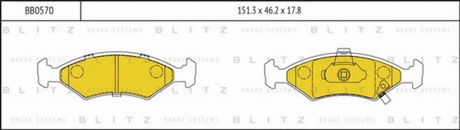 Blitz BB0570 - Bremžu uzliku kompl., Disku bremzes autospares.lv