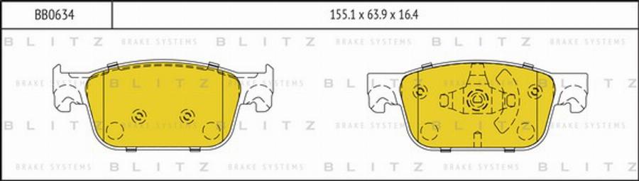 Blitz BB0634 - Bremžu uzliku kompl., Disku bremzes www.autospares.lv