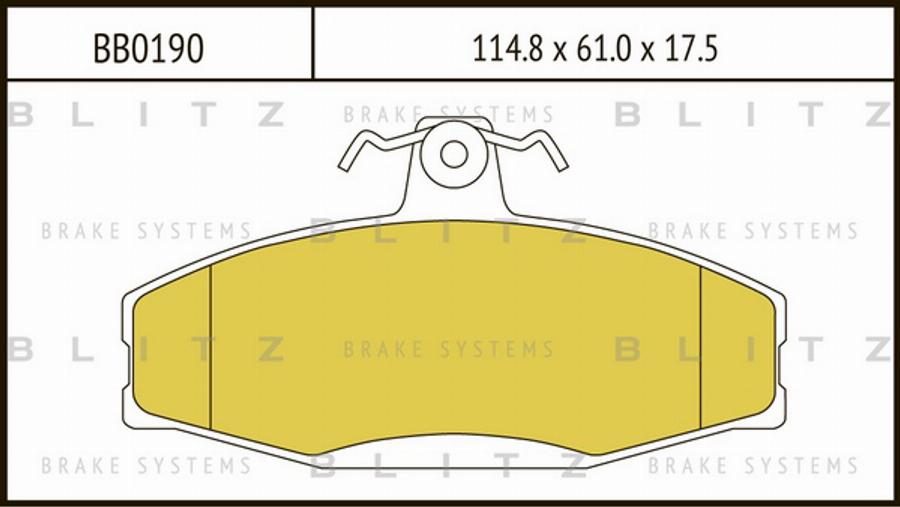 Blitz BB0190 - Brake Pad Set, disc brake www.autospares.lv