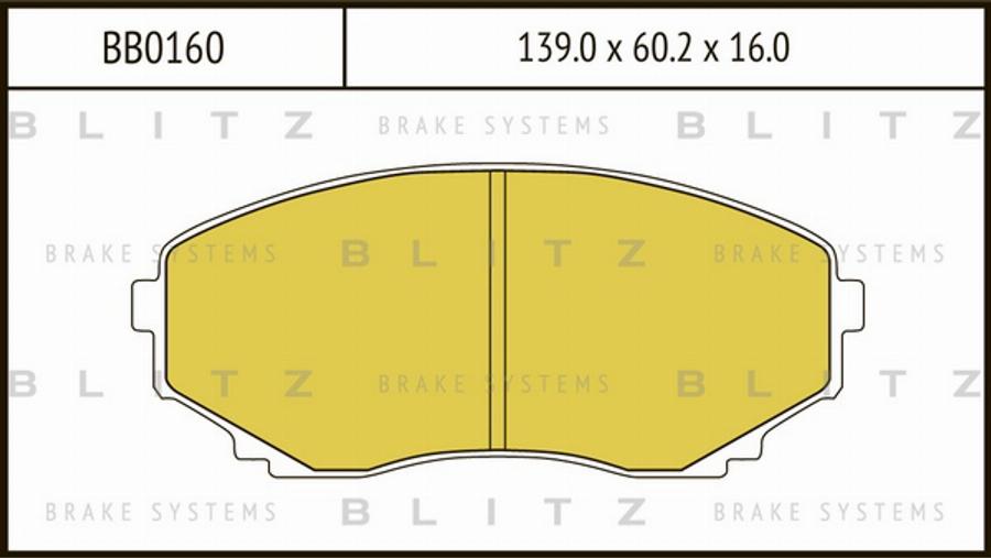 Blitz BB0160 - Brake Pad Set, disc brake www.autospares.lv