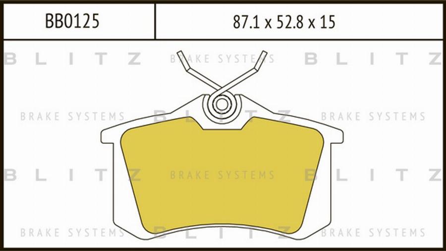 Blitz BB0125 - Brake Pad Set, disc brake www.autospares.lv