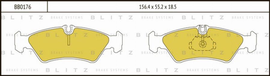 Blitz BB0176 - Тормозные колодки, дисковые, комплект www.autospares.lv