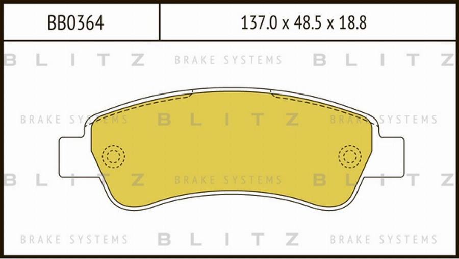 Blitz BB0364 - Тормозные колодки, дисковые, комплект www.autospares.lv