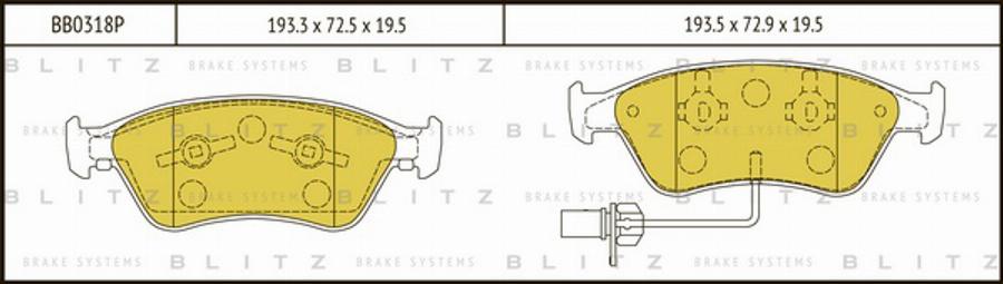 Blitz BB0318P - Bremžu uzliku kompl., Disku bremzes autospares.lv