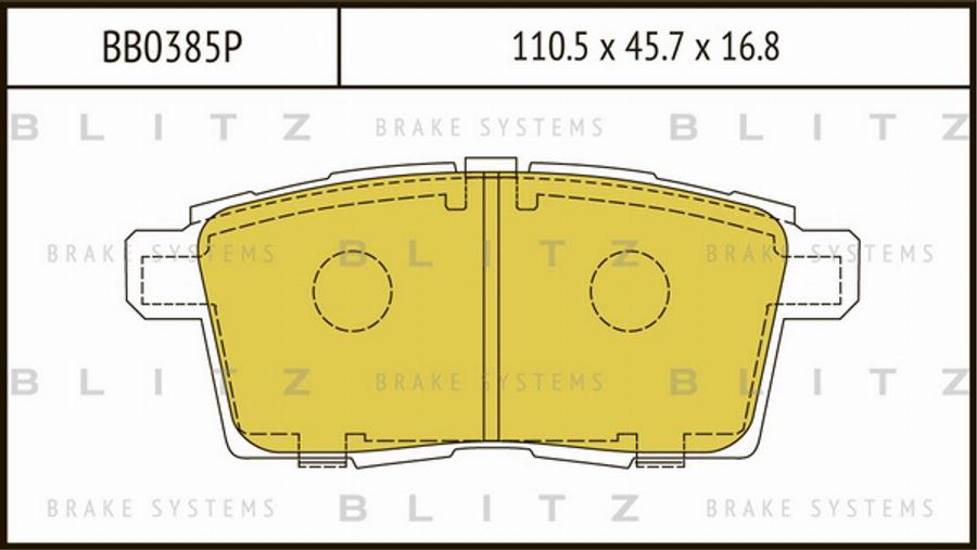 Blitz BB0385P - Brake Pad Set, disc brake www.autospares.lv