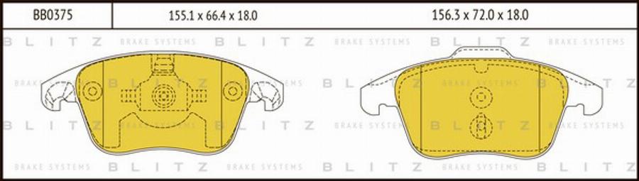 Blitz BB0375 - Bremžu uzliku kompl., Disku bremzes autospares.lv