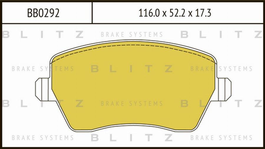 Blitz BB0292 - Bremžu uzliku kompl., Disku bremzes www.autospares.lv