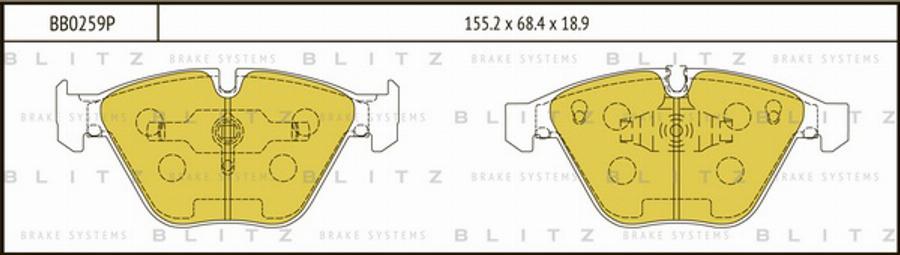 Blitz BB0259P - Bremžu uzliku kompl., Disku bremzes www.autospares.lv