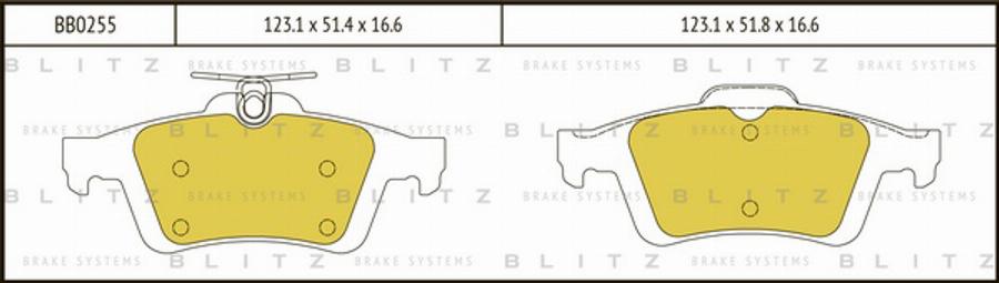 Blitz BB0255 - Bremžu uzliku kompl., Disku bremzes www.autospares.lv