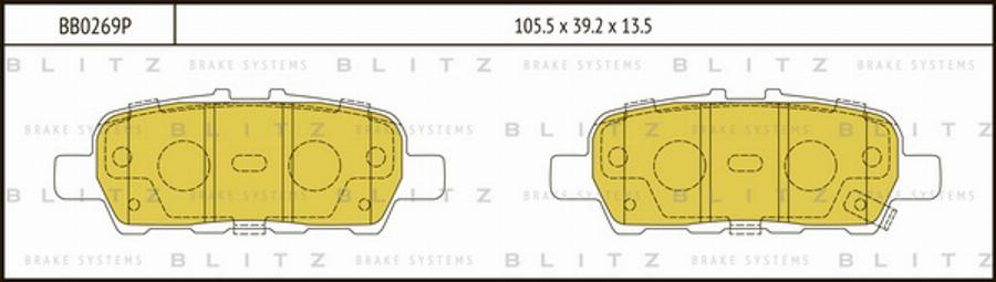 Blitz BB0269P - Bremžu uzliku kompl., Disku bremzes autospares.lv