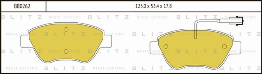 Blitz BB0262 - Тормозные колодки, дисковые, комплект www.autospares.lv