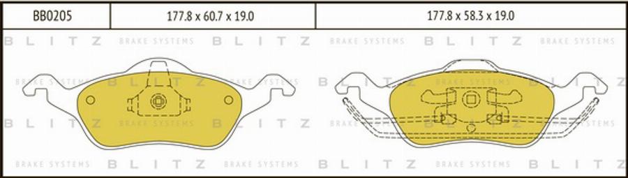 Blitz BB0205 - Bremžu uzliku kompl., Disku bremzes www.autospares.lv