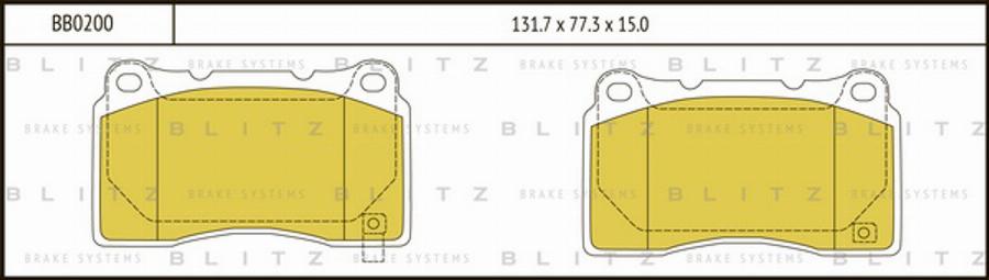 Blitz BB0200 - Bremžu uzliku kompl., Disku bremzes autospares.lv