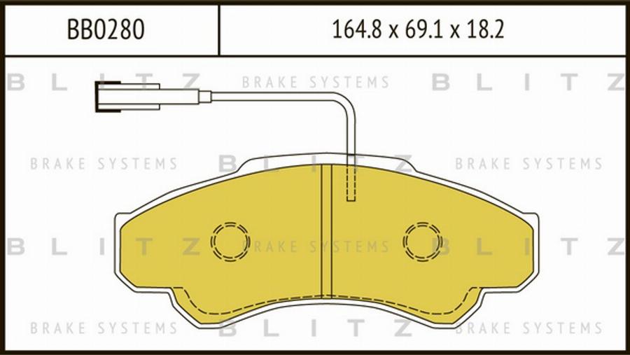 Blitz BB0280 - Тормозные колодки, дисковые, комплект www.autospares.lv