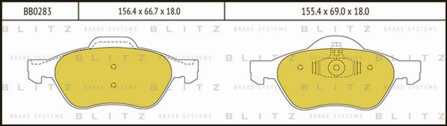 Blitz BB0283 - Bremžu uzliku kompl., Disku bremzes autospares.lv