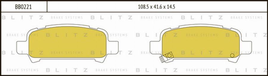 Blitz BB0221 - Brake Pad Set, disc brake www.autospares.lv