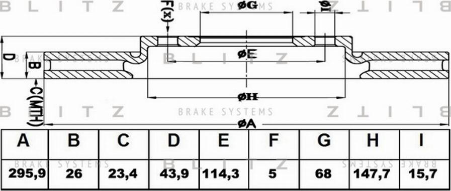 Blitz BS0408 - Bremžu diski www.autospares.lv