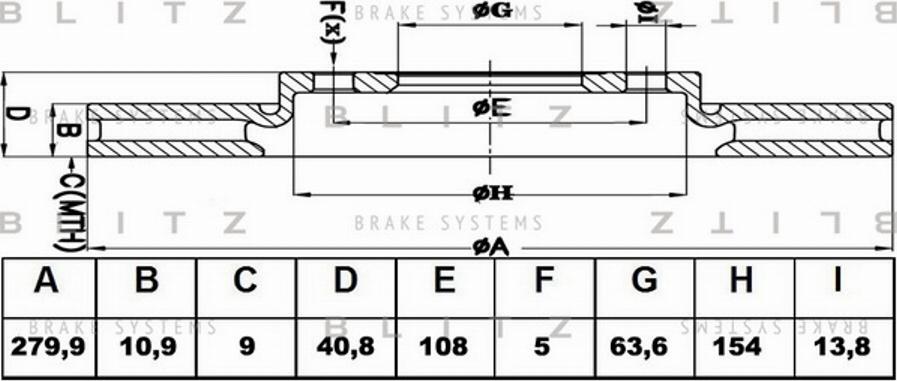 Blitz BS0434 - Bremžu diski autospares.lv