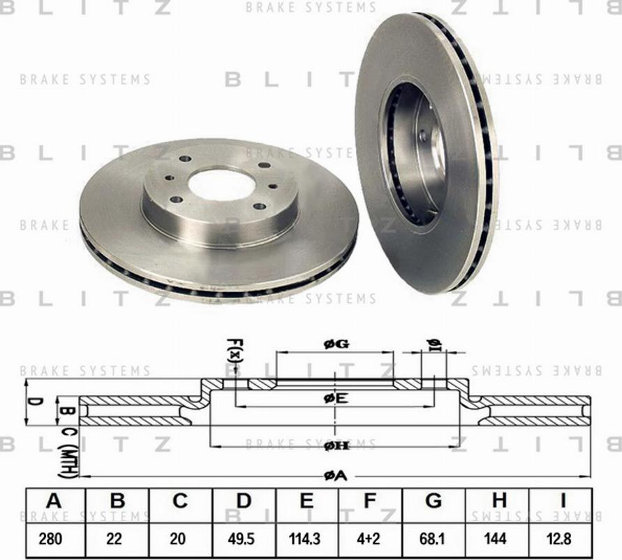 Blitz BS0142 - Bremžu diski autospares.lv