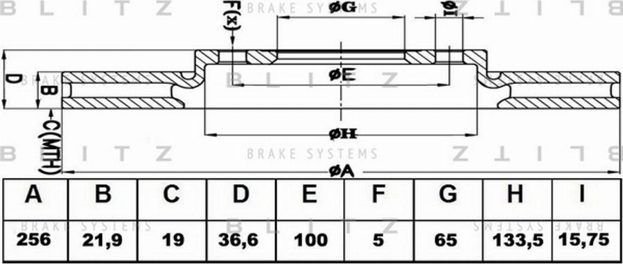 Blitz BS0153 - Bremžu diski www.autospares.lv