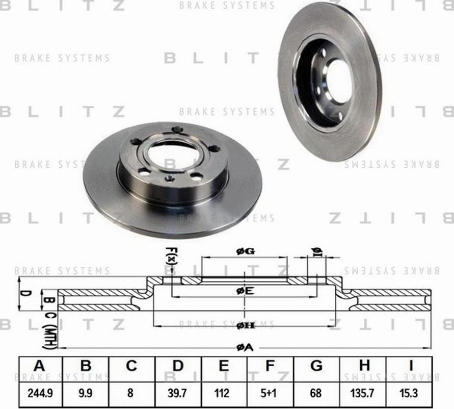 Blitz BS0168 - Bremžu diski www.autospares.lv