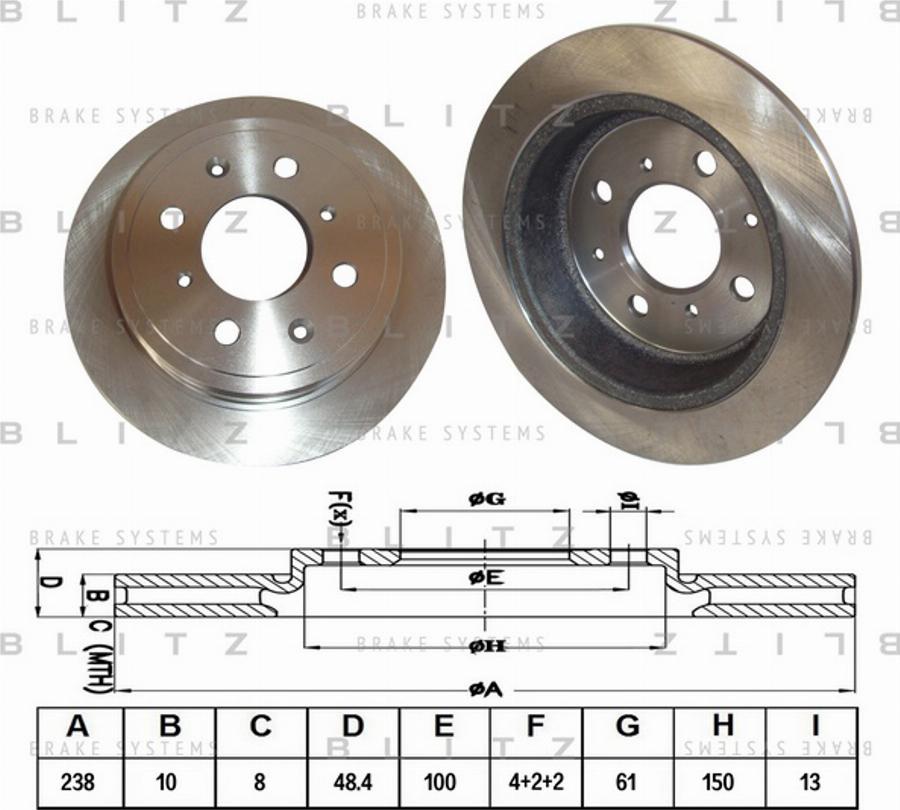 Blitz BS0116 - Bremžu diski www.autospares.lv