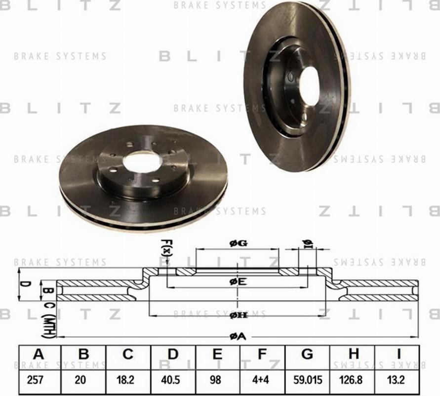 Blitz BS0126 - Bremžu diski autospares.lv