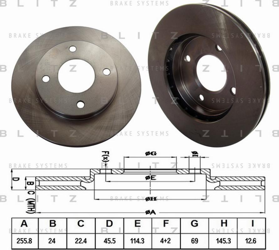 Blitz BS0127 - Тормозной диск www.autospares.lv