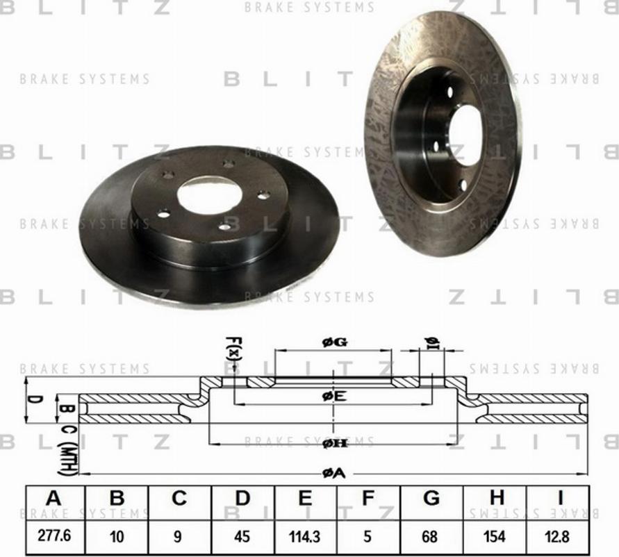 Blitz BS0176 - Bremžu diski www.autospares.lv