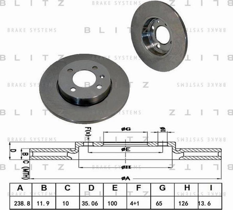 Blitz BS0335 - Тормозной диск www.autospares.lv