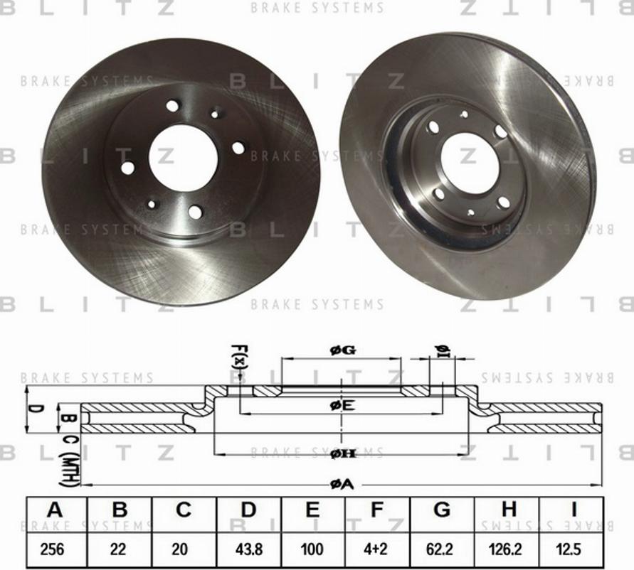 Blitz BS0254 - Bremžu diski www.autospares.lv