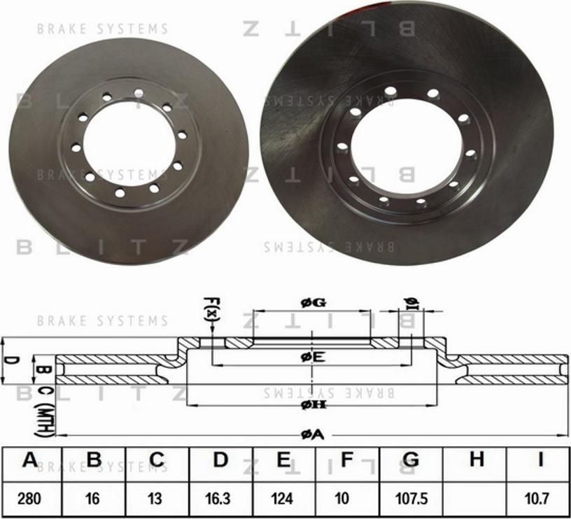 Blitz BS0262 - Brake Disc www.autospares.lv