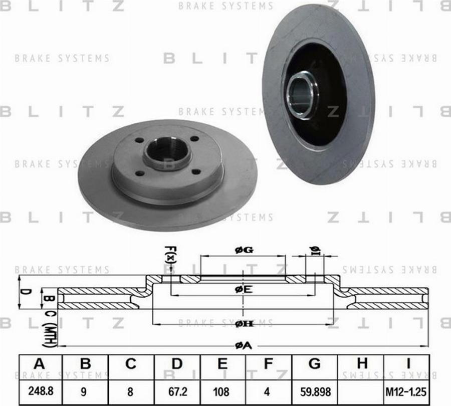 Blitz BS0216 - Brake Disc www.autospares.lv