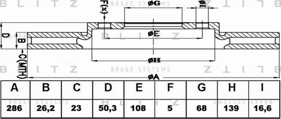 Blitz BS0211 - Bremžu diski www.autospares.lv