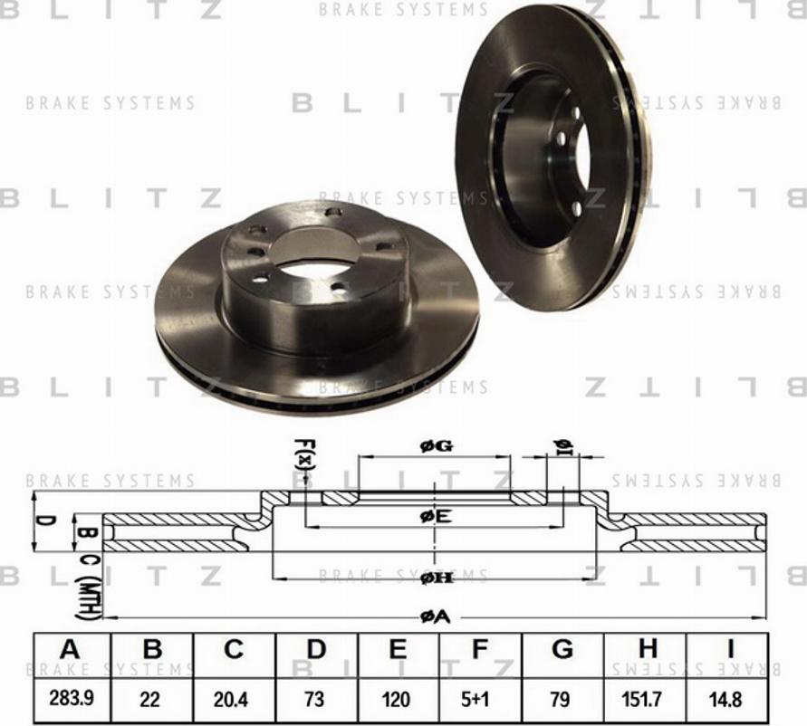 Blitz BS0213 - Bremžu diski www.autospares.lv