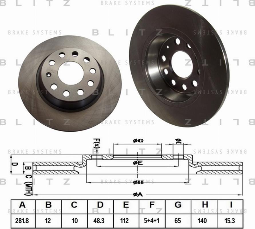 Blitz BS0221 - Brake Disc www.autospares.lv