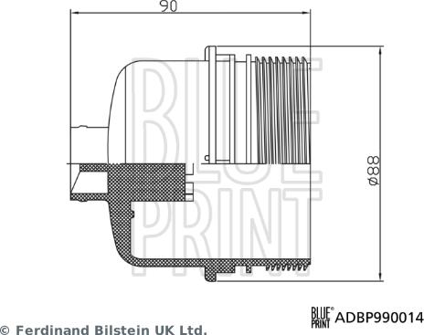 Blue Print ADBP990014 - Vāks, Eļļas filtra korpuss www.autospares.lv