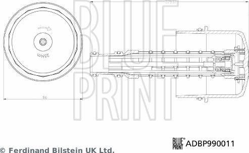 Blue Print ADBP990011 - Vāks, Eļļas filtra korpuss www.autospares.lv