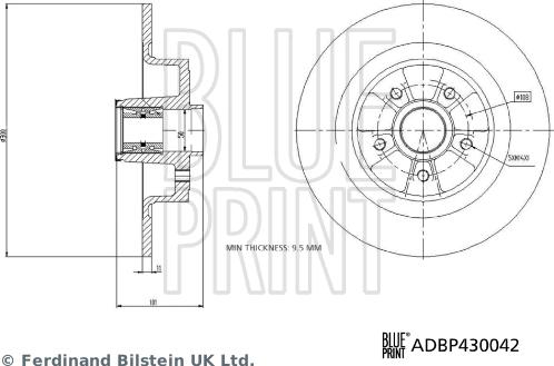 Blue Print ADBP430042 - Bremžu diski autospares.lv