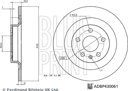 Blue Print ADBP430061 - Bremžu diski www.autospares.lv