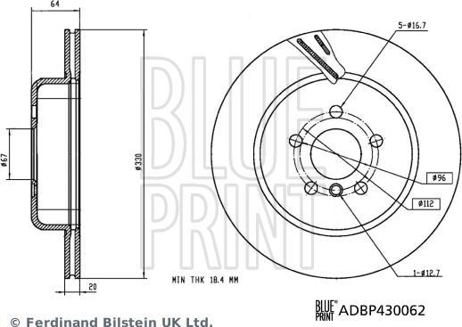 Blue Print ADBP430062 - Bremžu diski www.autospares.lv