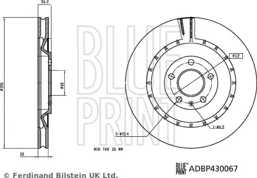 Blue Print ADBP430067 - Bremžu diski www.autospares.lv