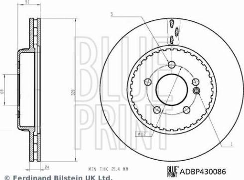 Blue Print ADBP430086 - Bremžu diski www.autospares.lv