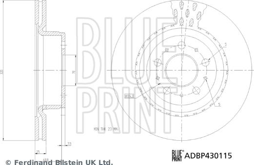 Blue Print ADBP430115 - Bremžu diski www.autospares.lv