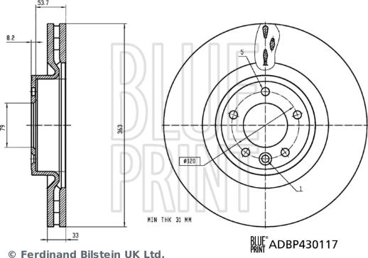 Blue Print ADBP430117 - Bremžu diski www.autospares.lv