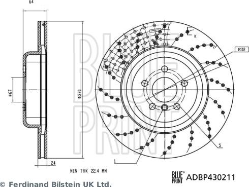 Blue Print ADBP430211 - Bremžu diski www.autospares.lv