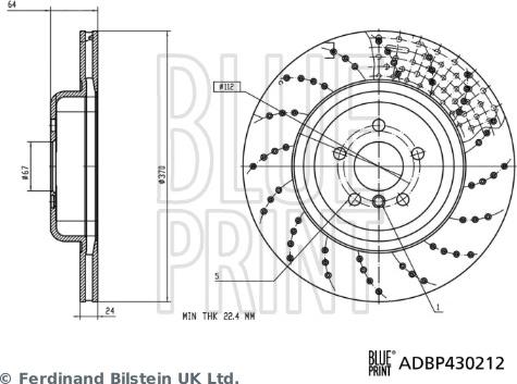 Blue Print ADBP430212 - Bremžu diski www.autospares.lv