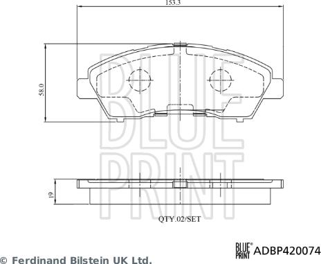 Blue Print ADBP420074 - Bremžu uzliku kompl., Disku bremzes www.autospares.lv